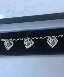3 Heart Hand Charm Bracelet