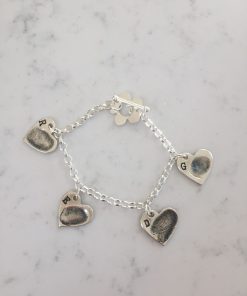 4 Fingerprint Charm Bracelet