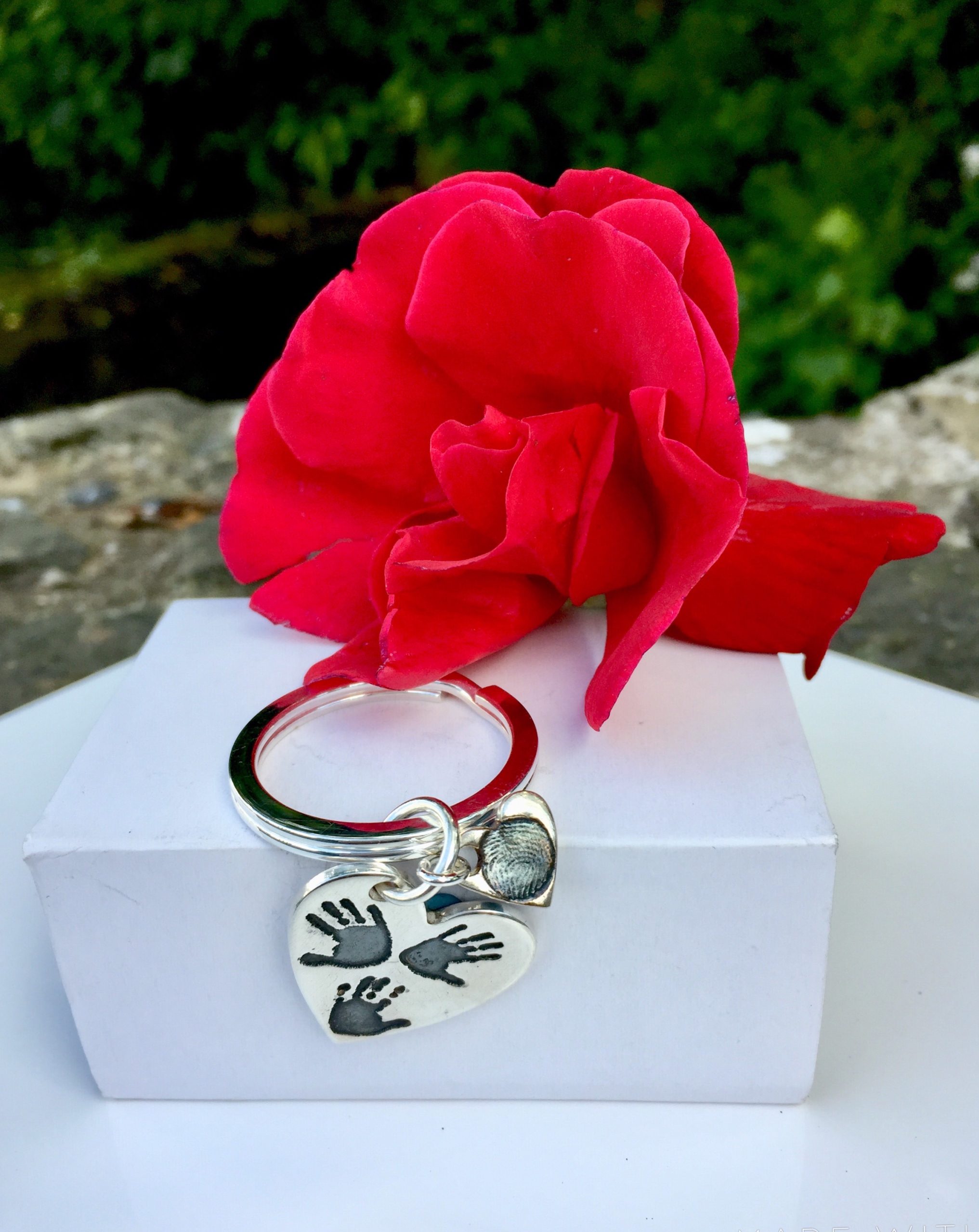 3 Hand & Mini Fingerprint Charm Keyring