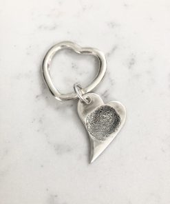 Heart Fingerprint Keyring
